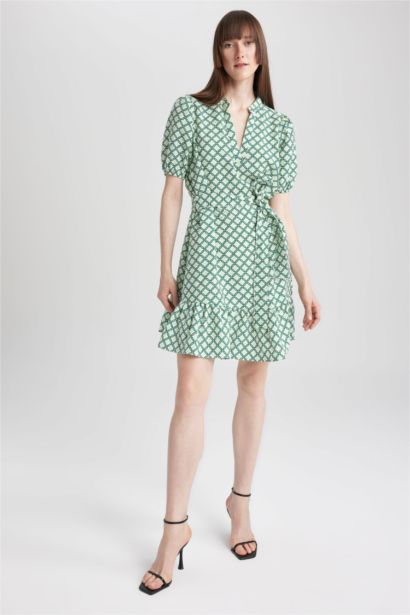 Mini robe à manches courtes à imprimé