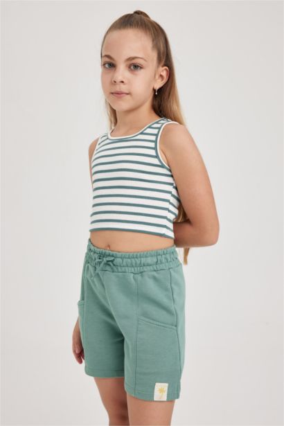 أندر شيرت كروب بدون أكمام بياقة مستديرة