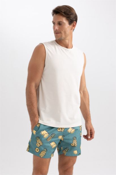 Printed Short Length Swim Shorts