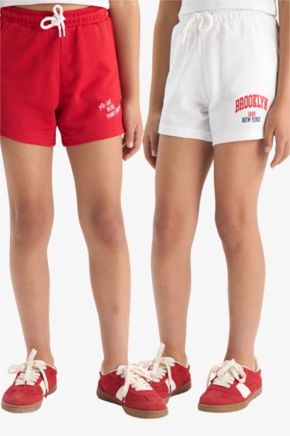 Girl Elastic Waist Printed 2 Piece Shorts