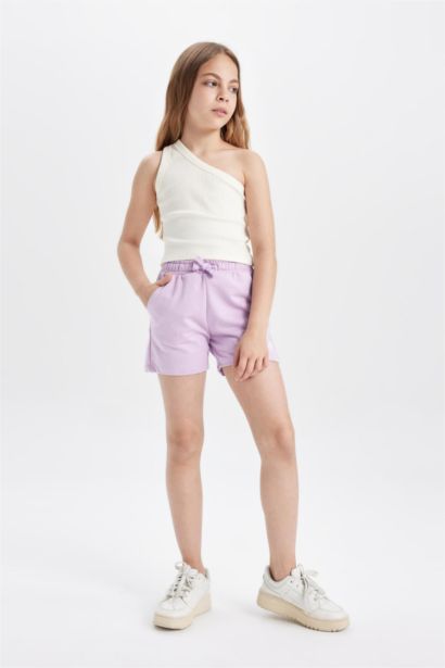 شورت بناتي قماش رقيق - قطعتين