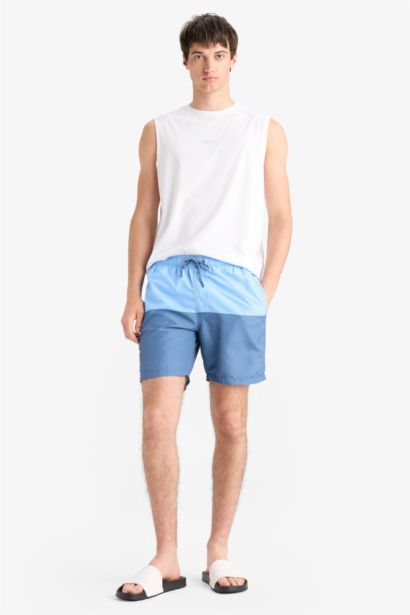 Regular Fit Color Block Swim Shorts