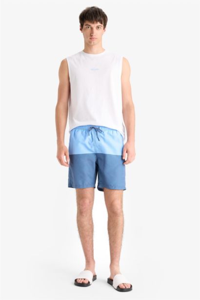 Regular Fit Color Block Swim Shorts