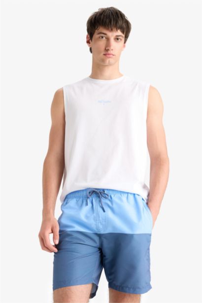 Regular Fit Color Block Swim Shorts