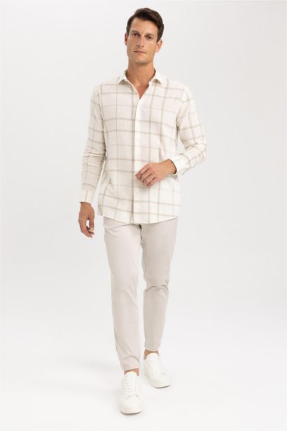 Рубашка приталенного кроя в клетку