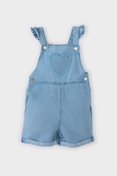 جمبسوت جينز بيبي بناتي بطبعة قلب
