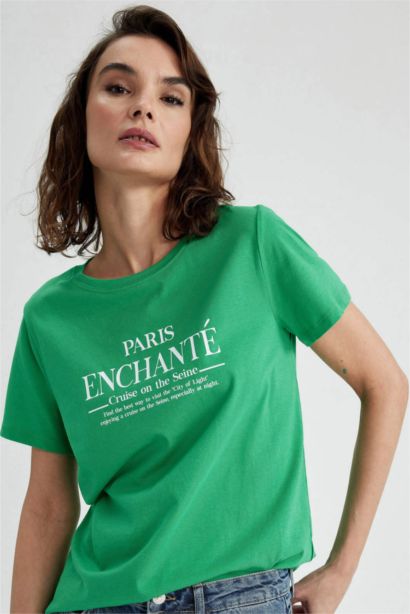 T-Shirt 100% coton Coupe Classique À Manches Courtes Et Col Rond