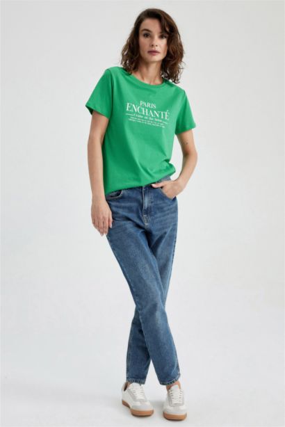 T-Shirt 100% coton Coupe Classique À Manches Courtes Et Col Rond