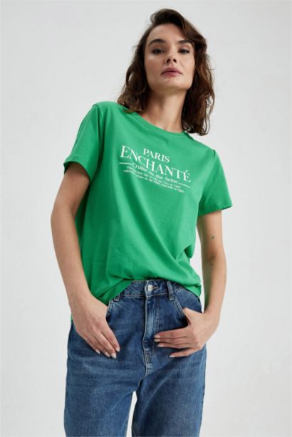 T-Shirt 100% coton Coupe Classique À Manches Courtes Et Col Rond