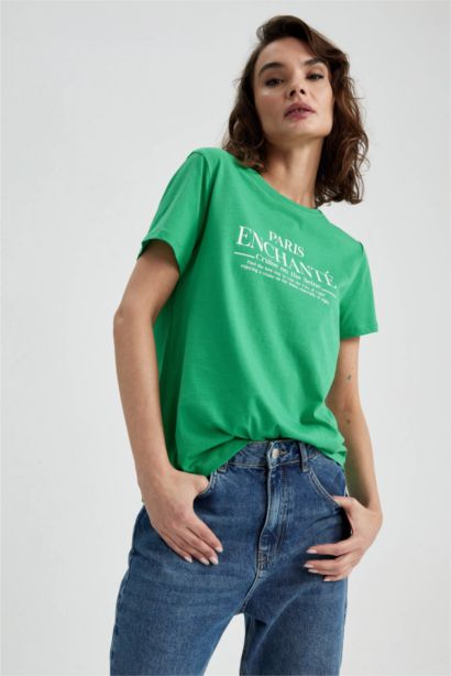 T-Shirt 100% coton Coupe Classique À Manches Courtes Et Col Rond