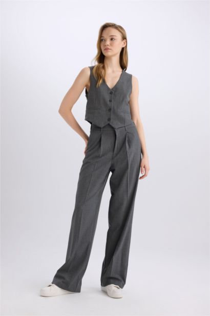 Regular Fit V Neck Blazer Vest