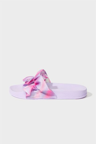 Girl Flat Sole Single Striped Eva Slippers