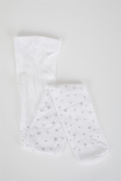 Yıldız Desenli Külotlu Okul Çorabı Kız Çocuk