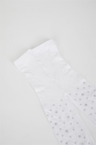 Yıldız Desenli Külotlu Okul Çorabı Kız Çocuk