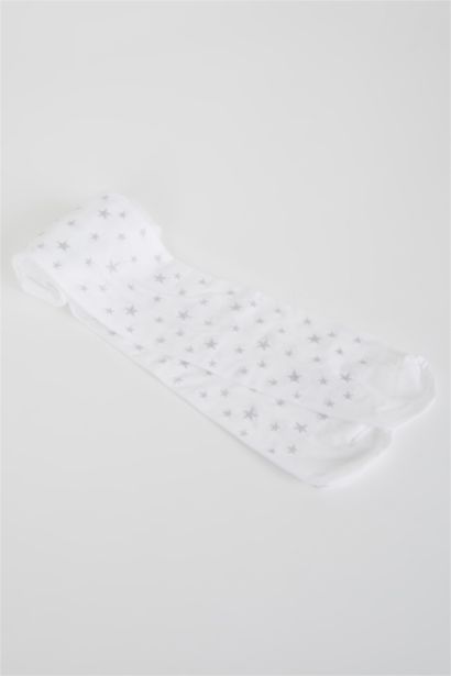 Yıldız Desenli Külotlu Okul Çorabı Kız Çocuk