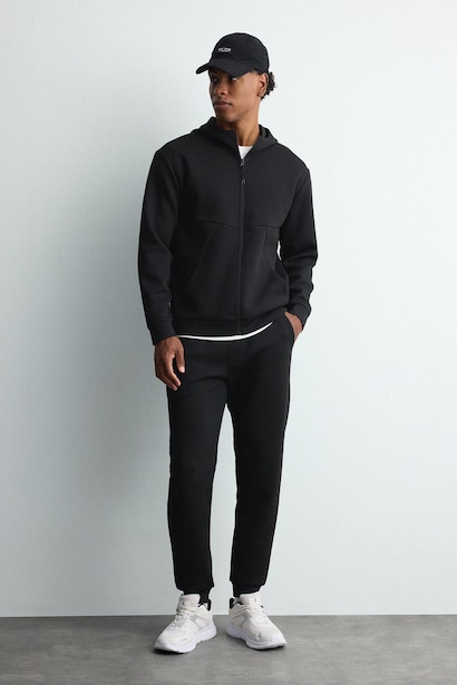 Ultra Yumuşak Slim Fit Standart Paça Dalgıç Kumaş Jogger Eşofman Altı