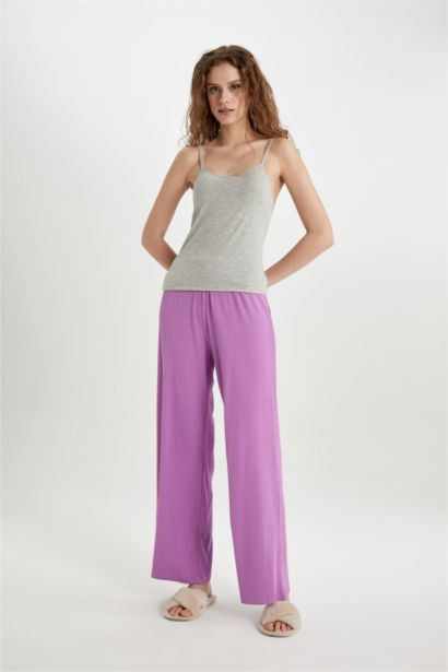 Regular Fit Ribbed Casual Pyjamas Bottoms