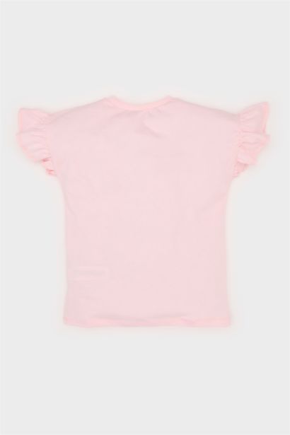 تيشيرت بناتي فلورال نص ردن قصة عادية وياخة مستديرة