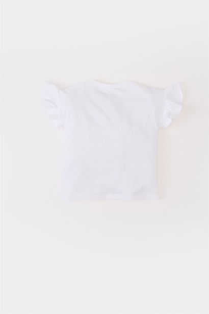 Baby Girl Crew Neck Floral Short Sleeve T-Shirt