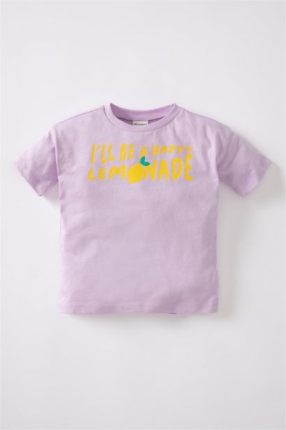 T-Shirt imprimé à Manches Courtes et Col Rond Pour Bébé Fille