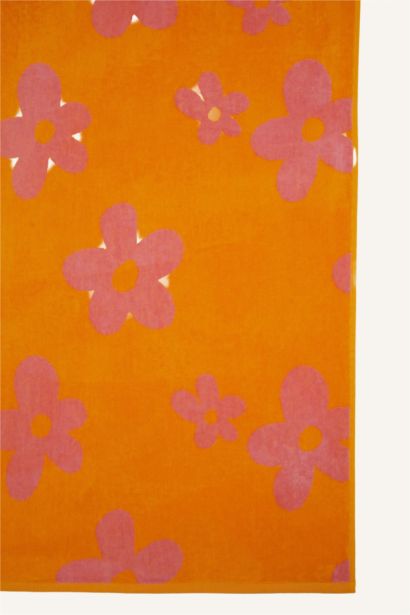 Woman Floral Patterned Cotton Beach Towel