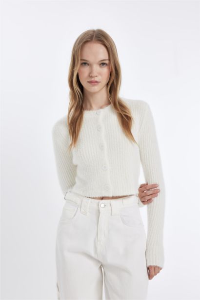 Slim Fit Crew Neck Knitwear Cardigan