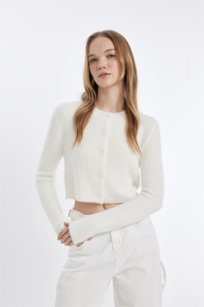 Slim Fit Crew Neck Knitwear Cardigan