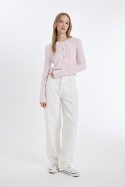 Slim Fit Crew Neck Knitwear Cardigan