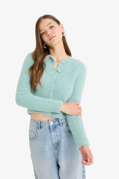 Slim Fit Crew Neck Knitwear Cardigan