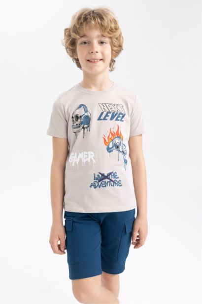 T-Shirt Col Rond Regular Fit İmprimé Garçon