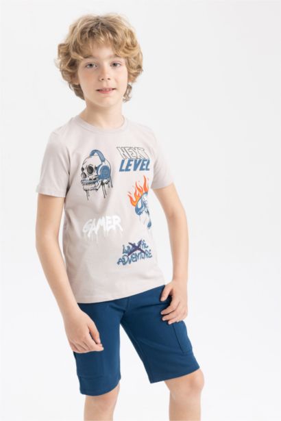 T-Shirt Col Rond Regular Fit İmprimé Garçon