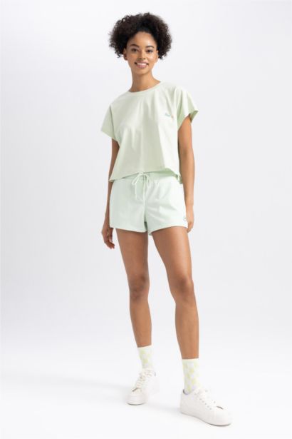 Oversize Fit Crew Neck Printed Sports T-Shirt