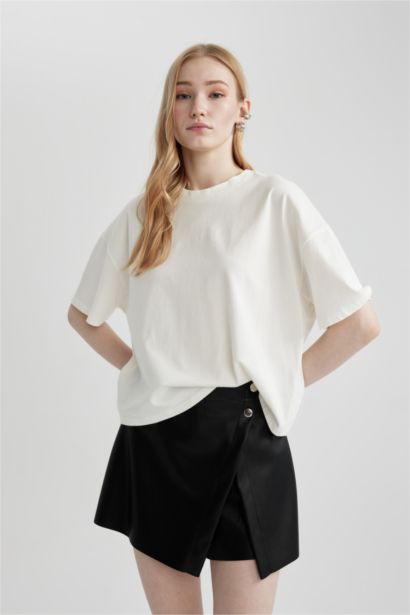 تيشيرت نص ردن قصة فضفاضة