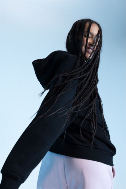 DeFactoFit Oversize Fit Hooded Sports Sweatshirt