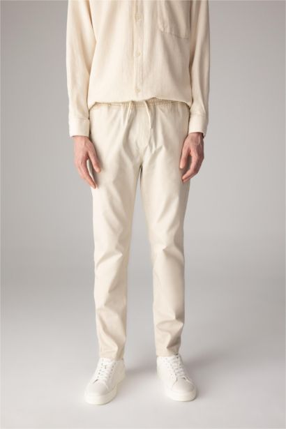 %100 Pamuk Yazlık Jogger Chino Pantolon Beli Bağcıklı Cepli Düz Paça