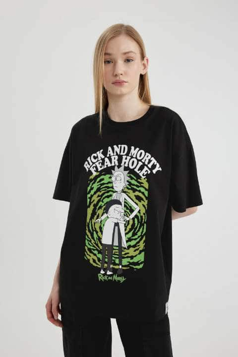 Coool Rick and Morty Oversize Fit Sırt Baskılı Kısa Kollu Tişört