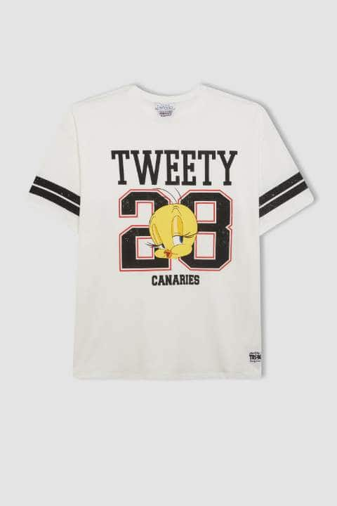 Coool Looney Tunes Oversize Fit Bisiklet Yaka Baskılı Kısa Kollu Tişört