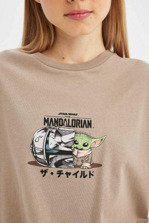 Coool Star Wars-Mandalorian Oversize Fit Bisiklet Yaka Baskılı Kısa Kollu Tişört