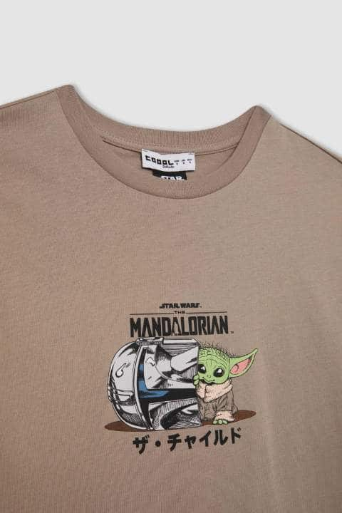 Coool Star Wars-Mandalorian Oversize Fit Bisiklet Yaka Baskılı Kısa Kollu Tişört