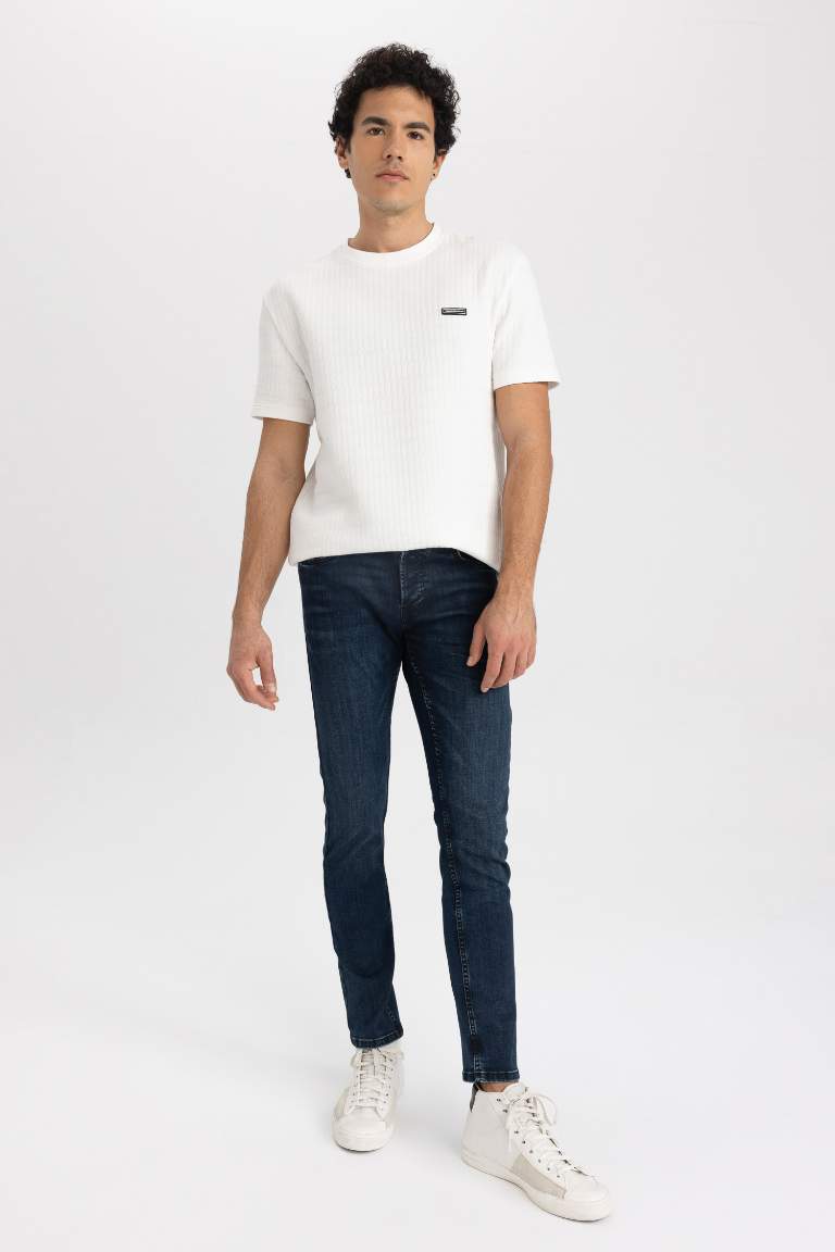 DeFacto x Wiser Wash Carlo Skinny Fit Ekstra Dar Kalıp Normal Bel Ekstra Dar Paça Jean Pantolon