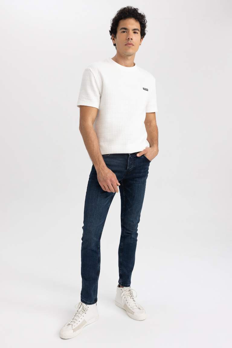 DeFacto x Wiser Wash Carlo Skinny Fit Ekstra Dar Kalıp Normal Bel Ekstra Dar Paça Jean Pantolon