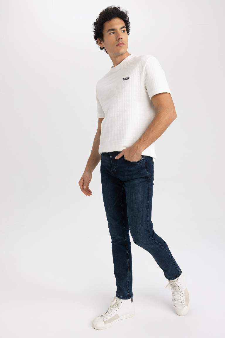 DeFacto x Wiser Wash Carlo Skinny Fit Ekstra Dar Kalıp Normal Bel Ekstra Dar Paça Jean Pantolon