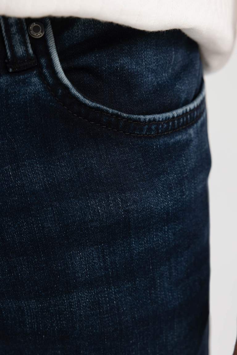 DeFacto x Wiser Wash Carlo Skinny Fit Ekstra Dar Kalıp Normal Bel Ekstra Dar Paça Jean Pantolon