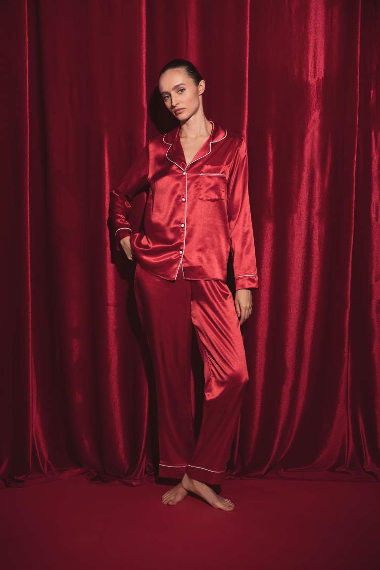 Fall in Love Yılbaşı Temalı Basic Saten Pijama Altı