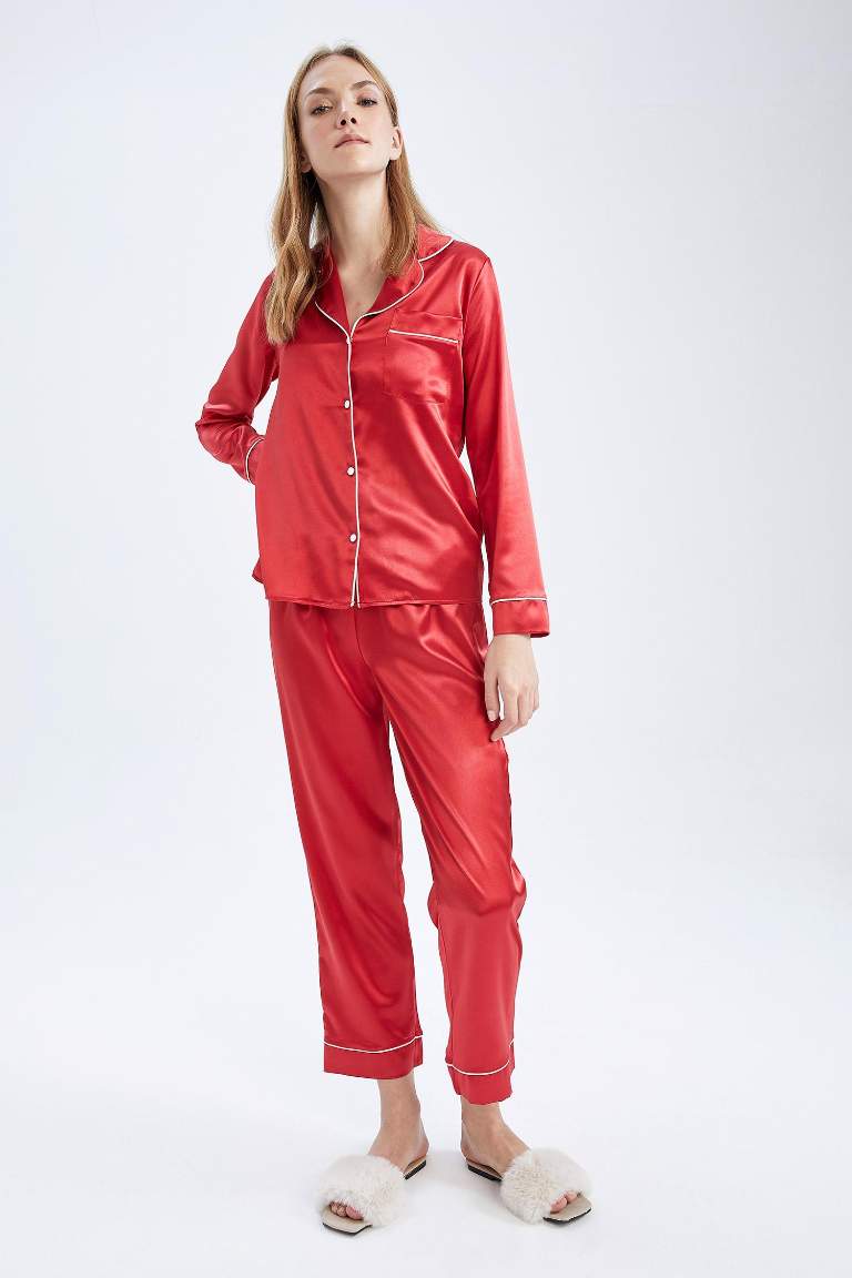 Fall in Love Yılbaşı Temalı Basic Saten Pijama Altı