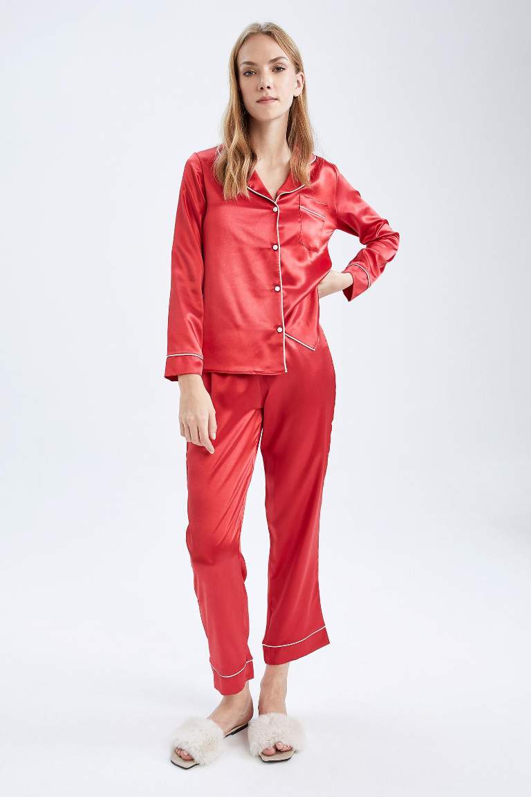 Fall in Love Yılbaşı Temalı Basic Saten Pijama Altı