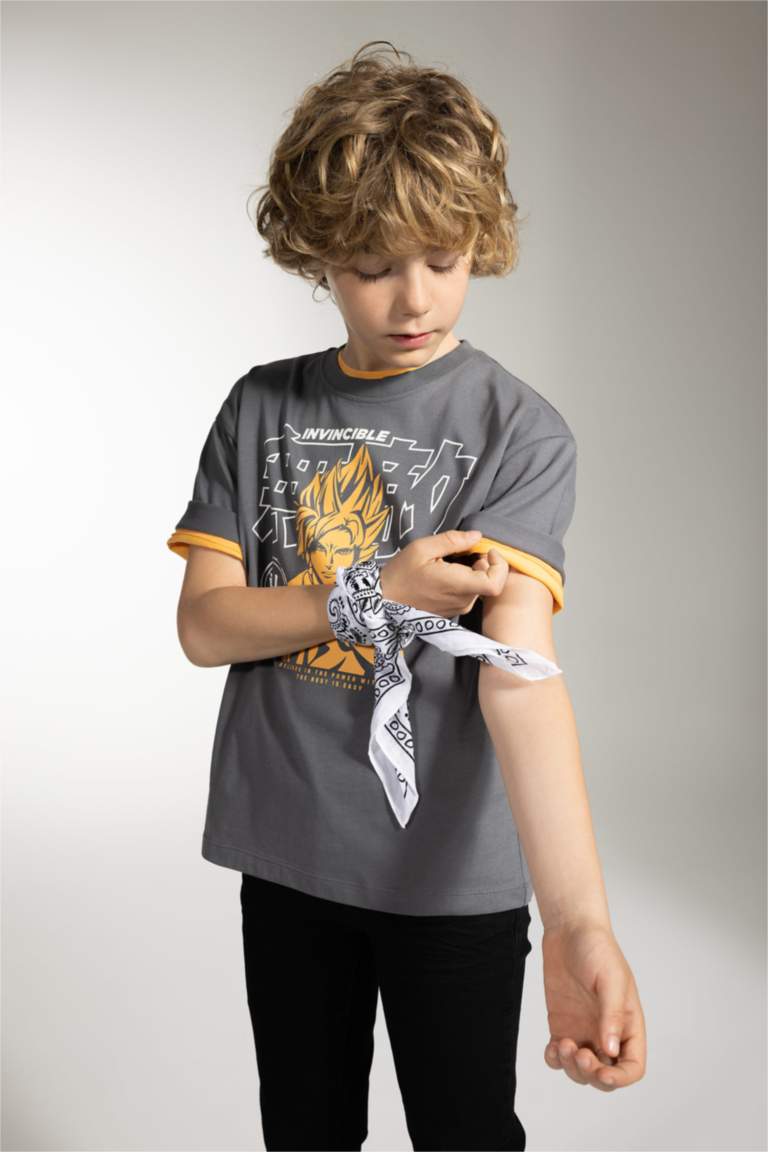 Boy Oversize Fit Crew Neck Printed Short Sleeve T-Shirt