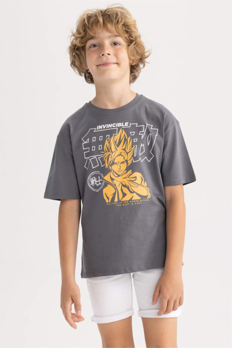 Boy Oversize Fit Crew Neck Printed Short Sleeve T-Shirt