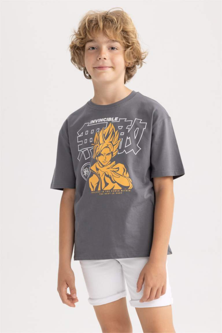 Boy Oversize Fit Crew Neck Printed Short Sleeve T-Shirt