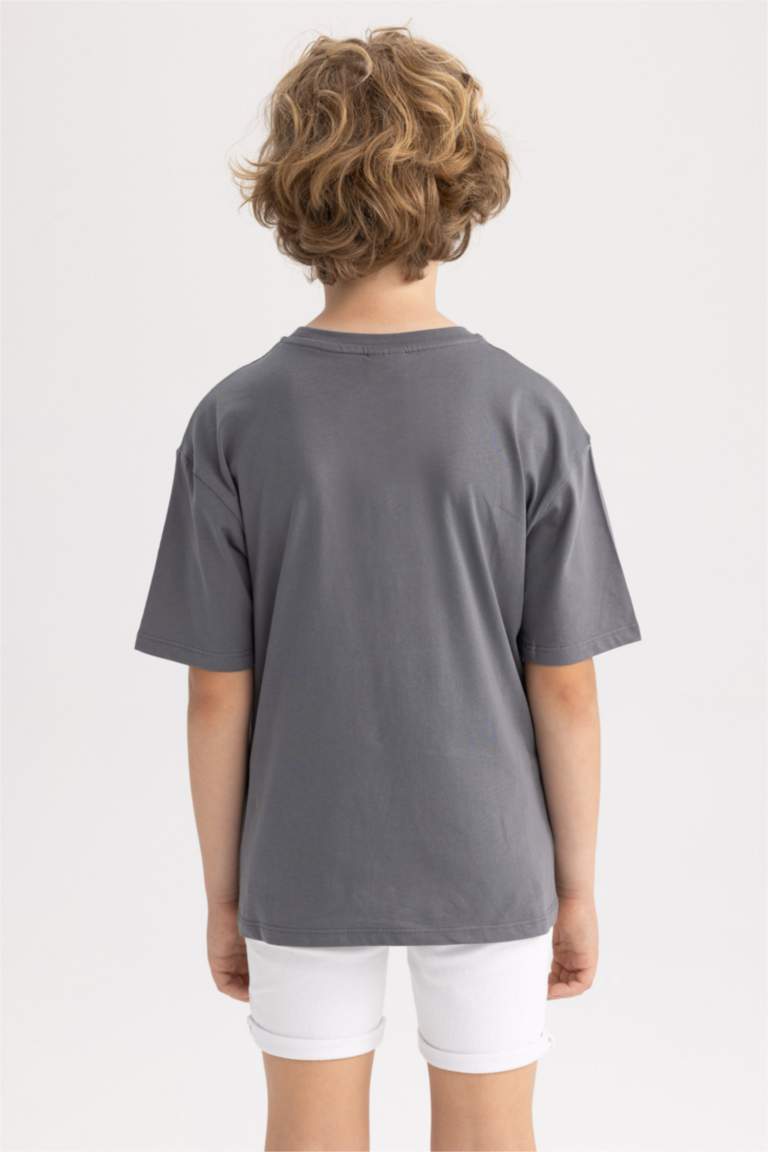 Boy Oversize Fit Crew Neck Printed Short Sleeve T-Shirt